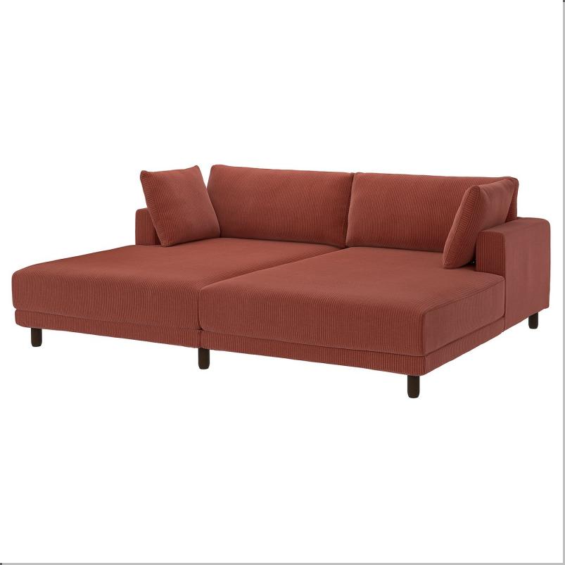 UPPAKRA ウッポークラ 3人掛けモジュールソファ - 寝椅子付き/サムサーラ ブラウンレッド