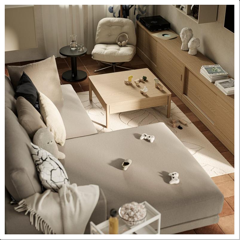 UPPAKRA ウッポークラ 寝椅子モジュール - アームレスト付き 左/ヨハネスホブ ダークグレー