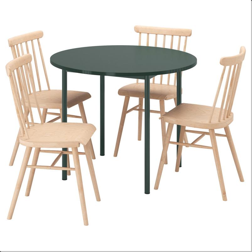 IKEA PS 2026 / HÖGVED ホーグヴェド テーブル＆チェア4脚 - グリーン/パイン材 96 cm