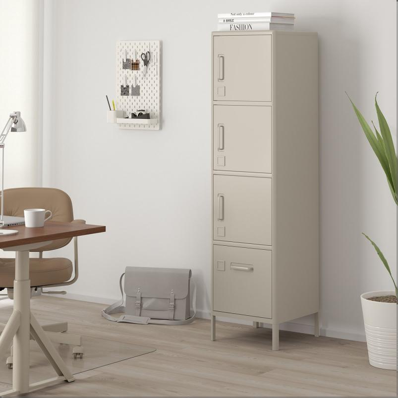 IDASEN イドーセン ハイキャビネット 引き出し＆扉付き - ベージュ 45x172cm