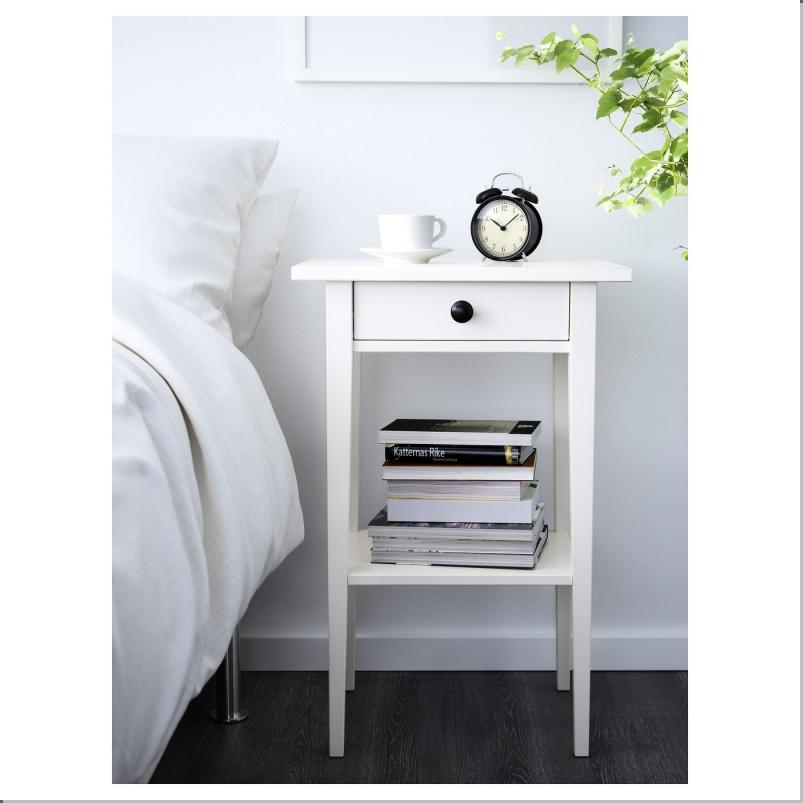 HEMNES ヘムネス サイドテーブル - ホワイトステイン 46x35cm