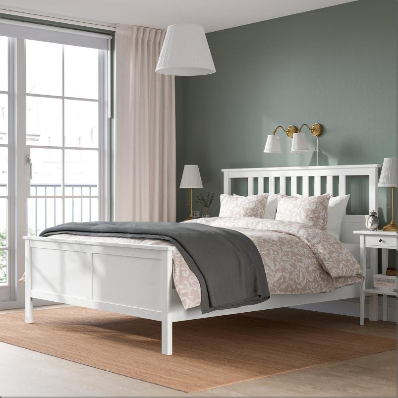 HEMNES ヘムネス ベッドフレーム - ホワイトステイン 140x200cm