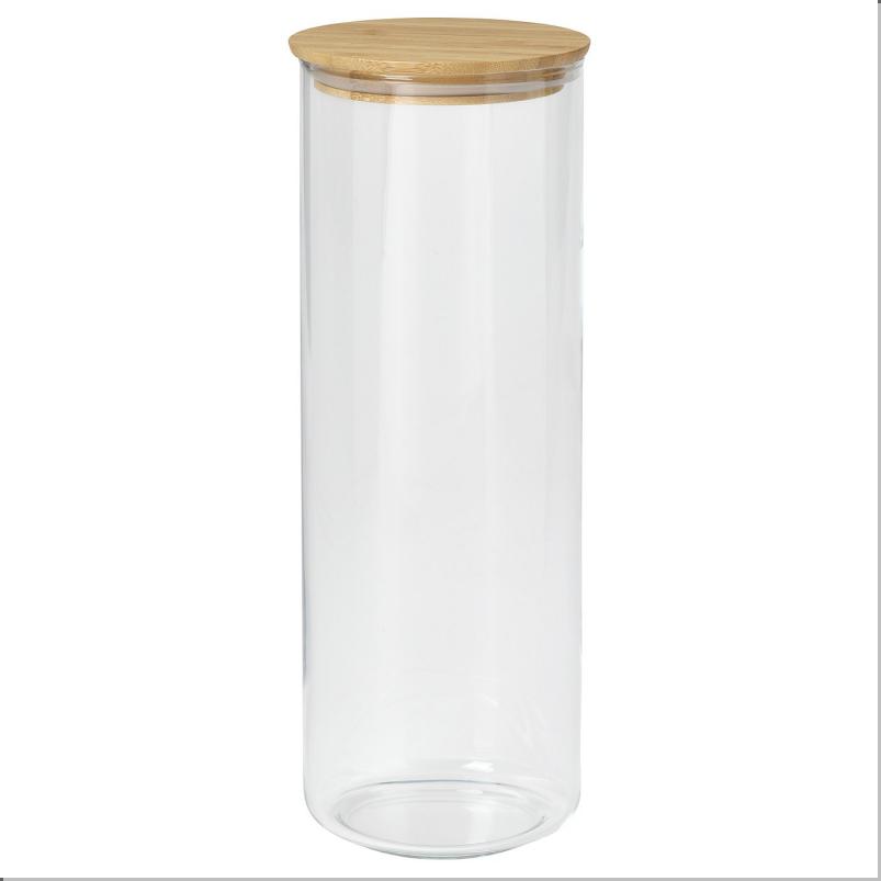 EKLATANT エクラタント ふた付き容器 - クリアガラス/竹 1.8 l