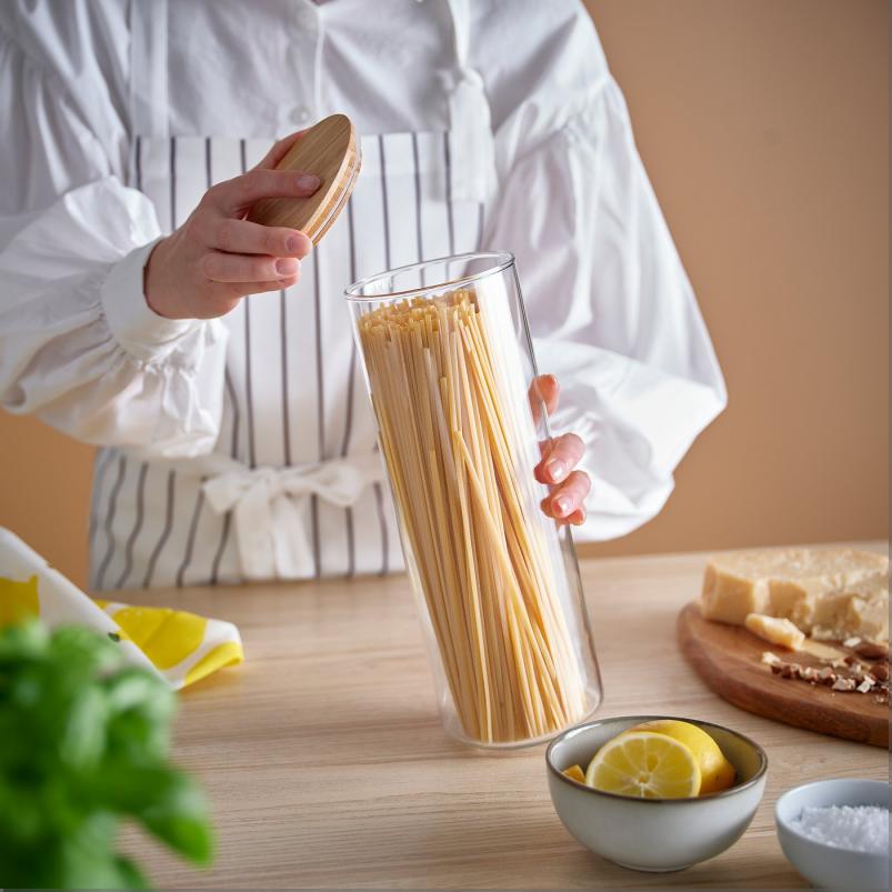 EKLATANT エクラタント ふた付き容器 - クリアガラス/竹 1.8L