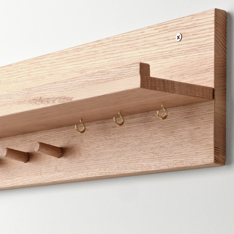 HASTVISKARE ヘストヴィスカレ ウォールオーガナイザー フック付き - オーク 42x15x11cm