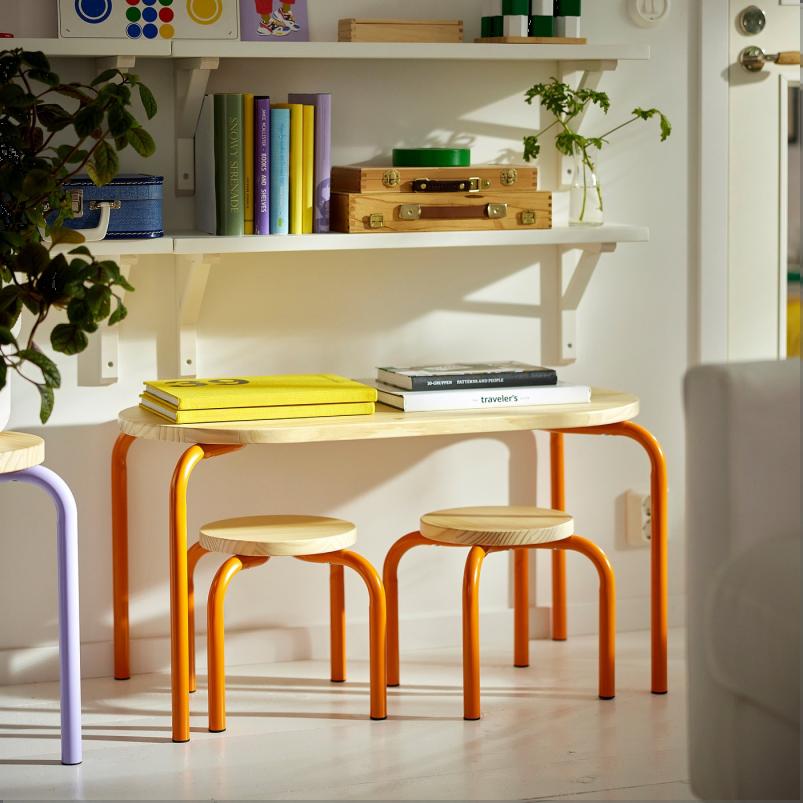 GREJSIMOJS グレイシモイス 子ども用スツール - 木製/オレンジ