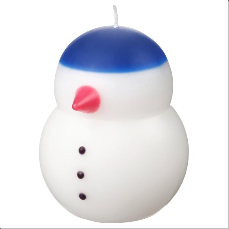 VINTERFINT ヴィンテルフィント 香りなしピラーキャンドル - 雪ダルマ ホワイト 12cm
