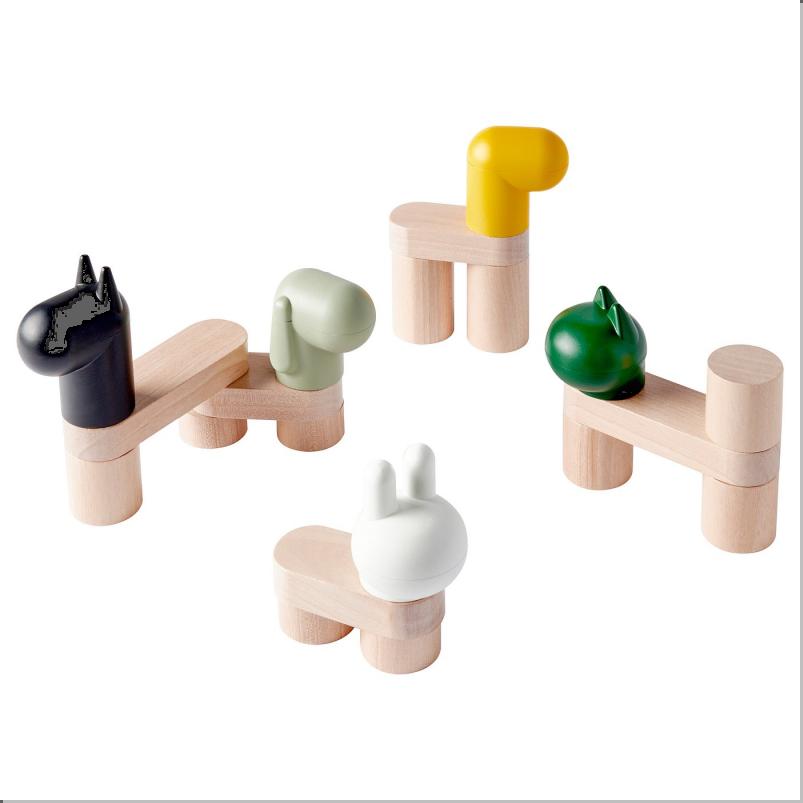 GREJSIMOJS グレイシモイス 積み木 20個 - 組み合わせ/フィギュア5個