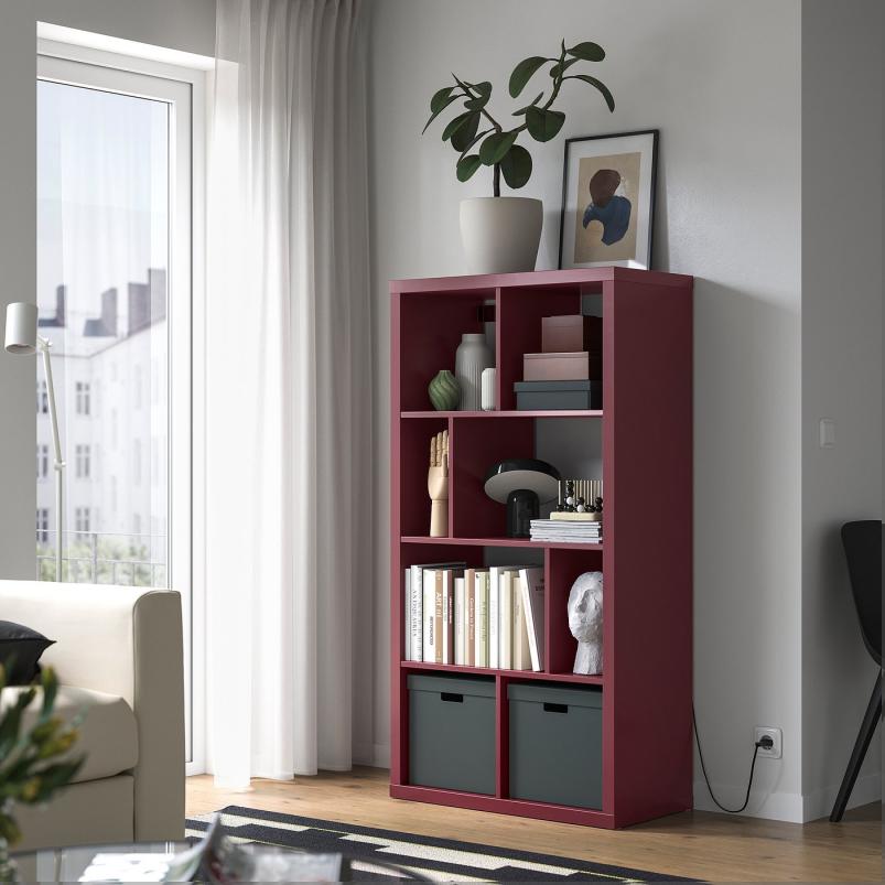 KALLAX カラックス シェルフユニット - ブラウンレッド 147x39x77 cm