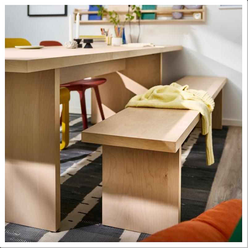 BERGSHYTTAN ベリシタン ベンチ - 着色調 バーチ材突き板 210x38cm