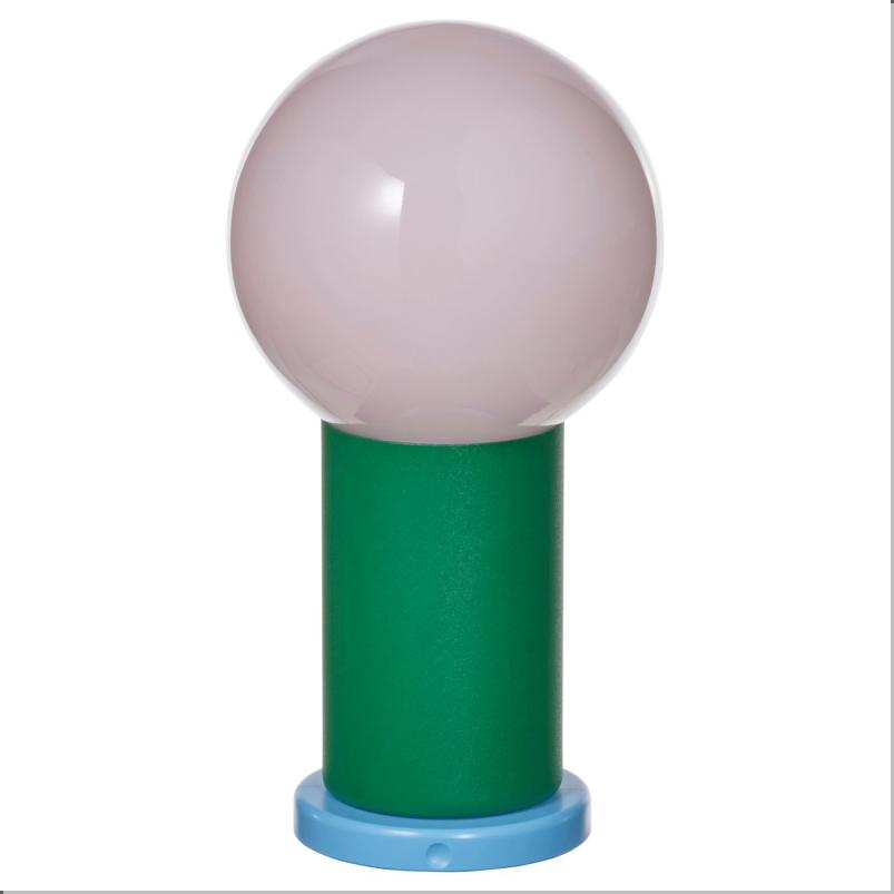 IKEA PS 2026 LEDポータブルランプ - 電池式 調光可能/グリーン ライトピンク 22cm