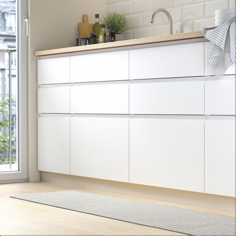 GATUSEKTION ガートセクショーン キッチンマット - グレー/チェック 45x180cm