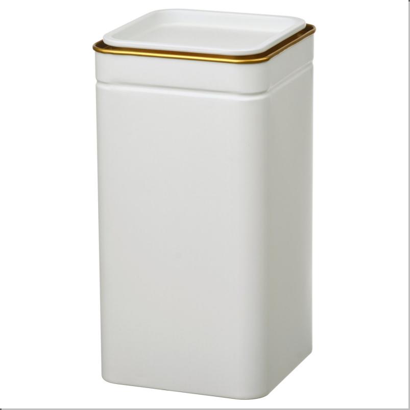 BLOMNING ブロムニング 缶 ふた付き - オフホワイト/コーヒー/紅茶用 10x10x20cm