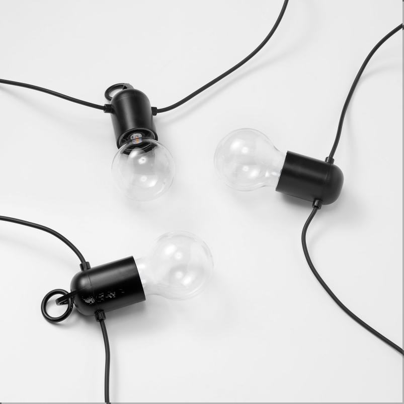 SVARTRÅ スヴァルトロー LEDライトチェーン 全12球 - 室内 ブラック