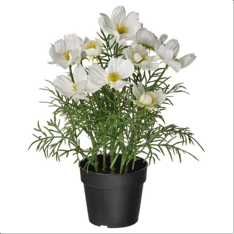 FEJKA フェイカ 人工観葉植物 - 室内/屋外用/コスモス ホワイト 9cm