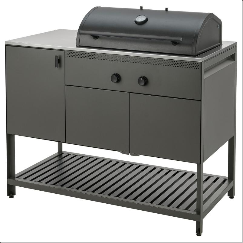 BATSKAR ボートシェール 炭火焼きバーベキューグリル - 屋外用/ダークグレー 120x60cm