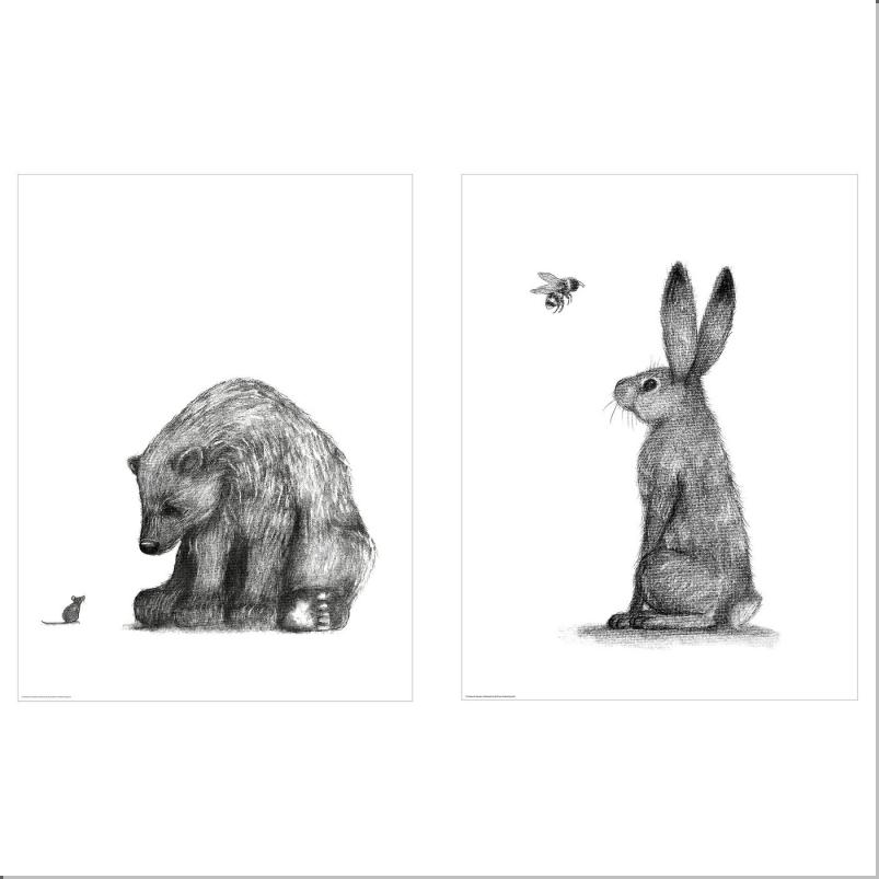 BILD ビルド ポスター - 大きな友達と小さな友達 30x40cm