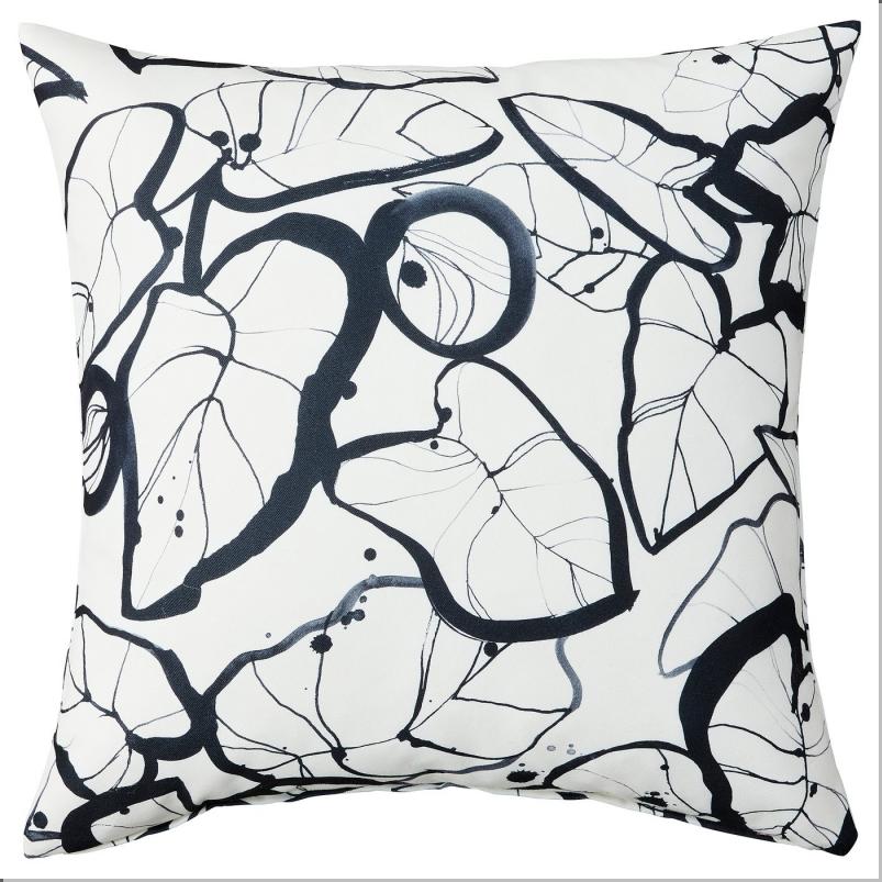 PELARKORSBAR ペラルショルスベル クッションカバー - ホワイト/ブラック 50x50cm