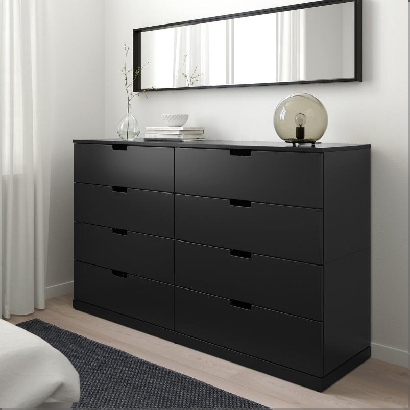 NORDLI ノールドリ チェスト（引き出し×8） - チャコール 160x99cm