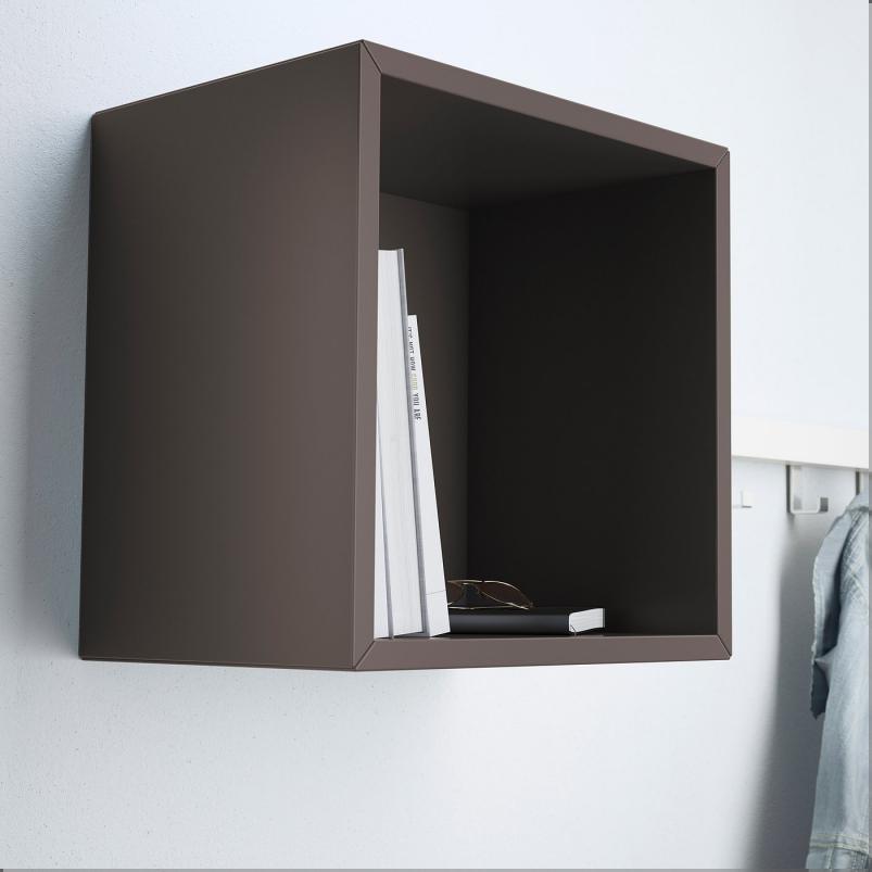 EKET エーケト 壁取り付け式シェルフユニット - ダークグレー 35x25x35cm