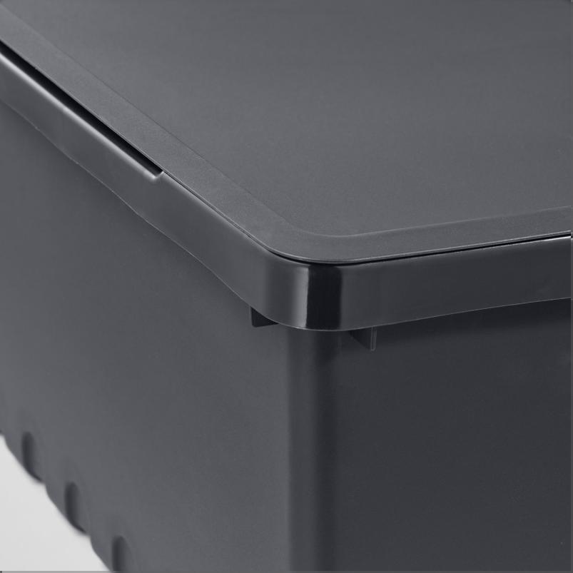 UPPSNOFSAD ウップスノフサド 収納ボックス ふた付き - ブラック 25x17x12cm/3.5L