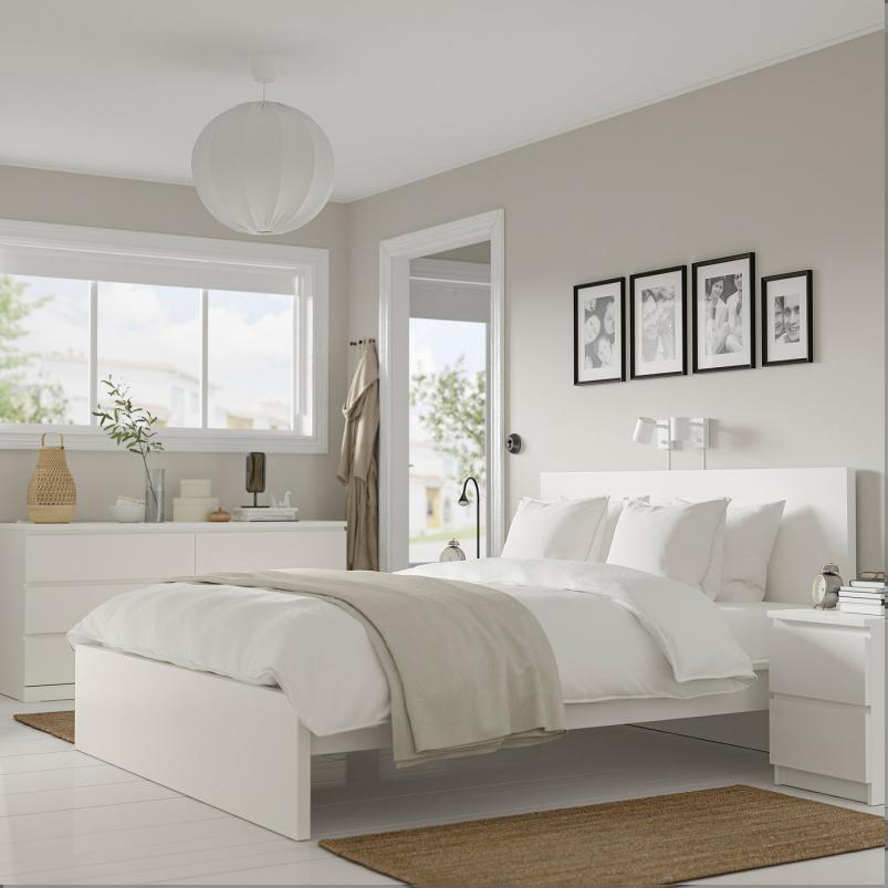 MALM マルム ベッドルーム家具4点セット - ホワイト 140x200cm
