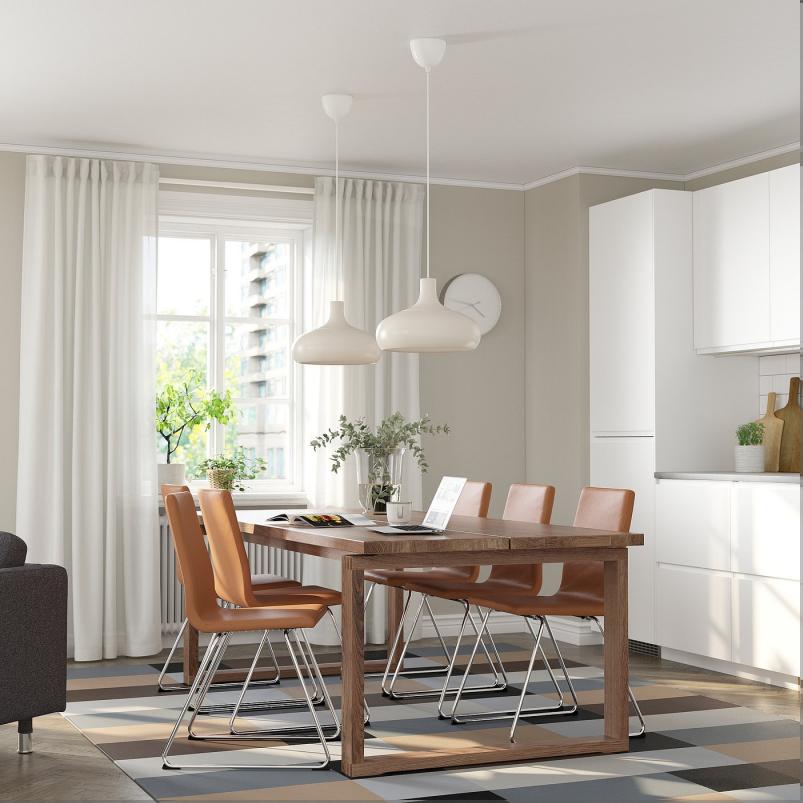 MÖRBYLÅNGA / LILLÅNÄS テーブル＆チェア6脚 オーク材突き板 BS/CM ボームスタード ゴールデンブラウン 220x100cm