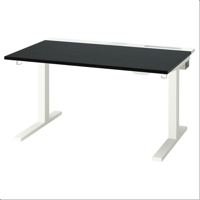 MITTZON ミッツォーン デスク 昇降式 - 100V ブラックステインアッシュ材突き板/ホワイト 120x80cm