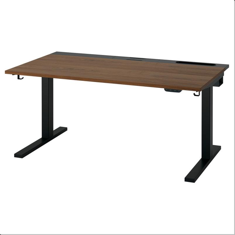 MITTZON ミッツォーン デスク 昇降式 - 100V ウォールナット材突き板/ブラック 140x80cm
