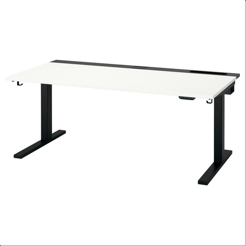 MITTZON ミッツォーン デスク 昇降式 - 100V ホワイト/ブラック 160x80cm