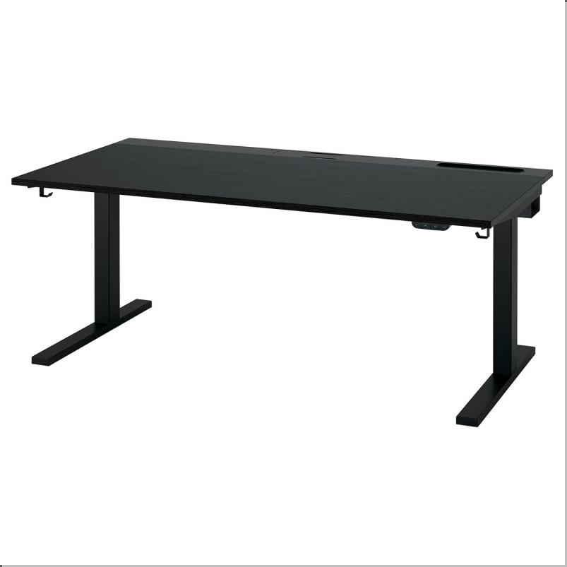 MITTZON ミッツォーン デスク 昇降式 - 100V ブラックステインアッシュ材突き板/ブラック 160x80cm