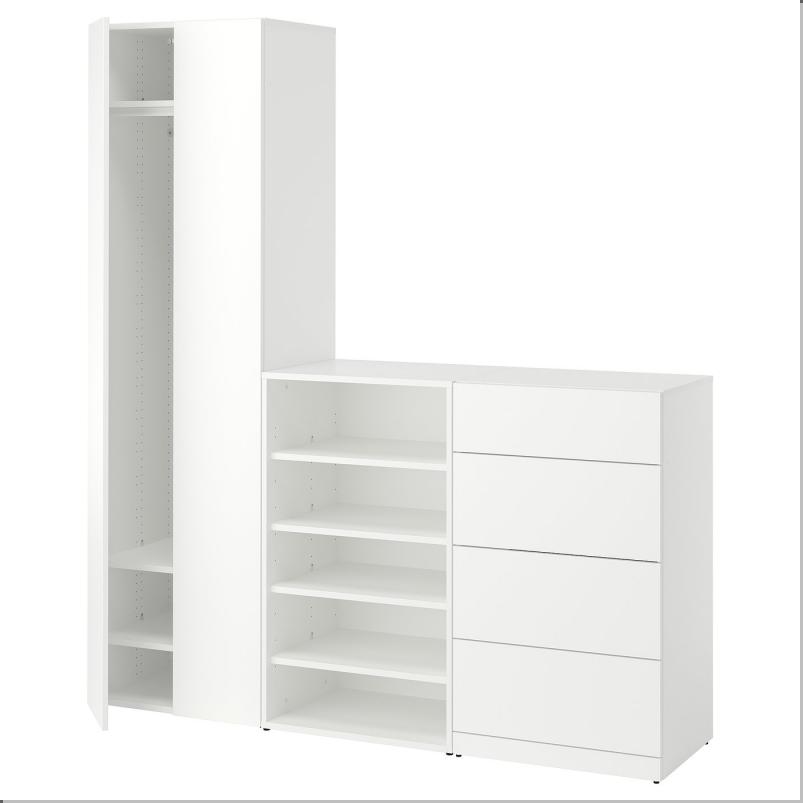 LASTARE ラスタレ ワードローブコンビネーション - ホワイト 180x42x200cm