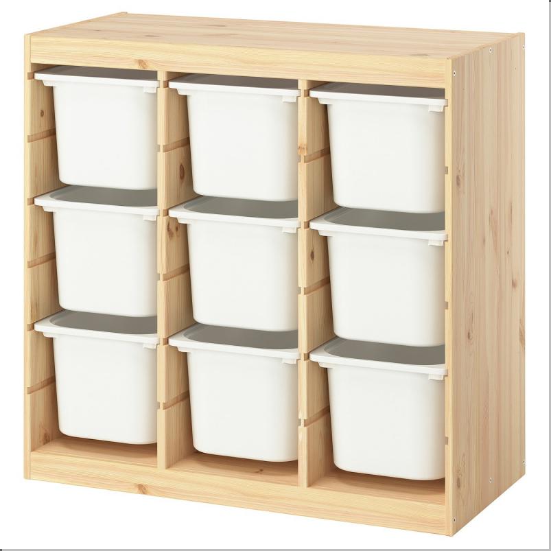 TROFAST トロファスト 収納コンビネーション - ルームディバイダ―/ライトホワイトステインパイン ホワイト 93x44x91cm