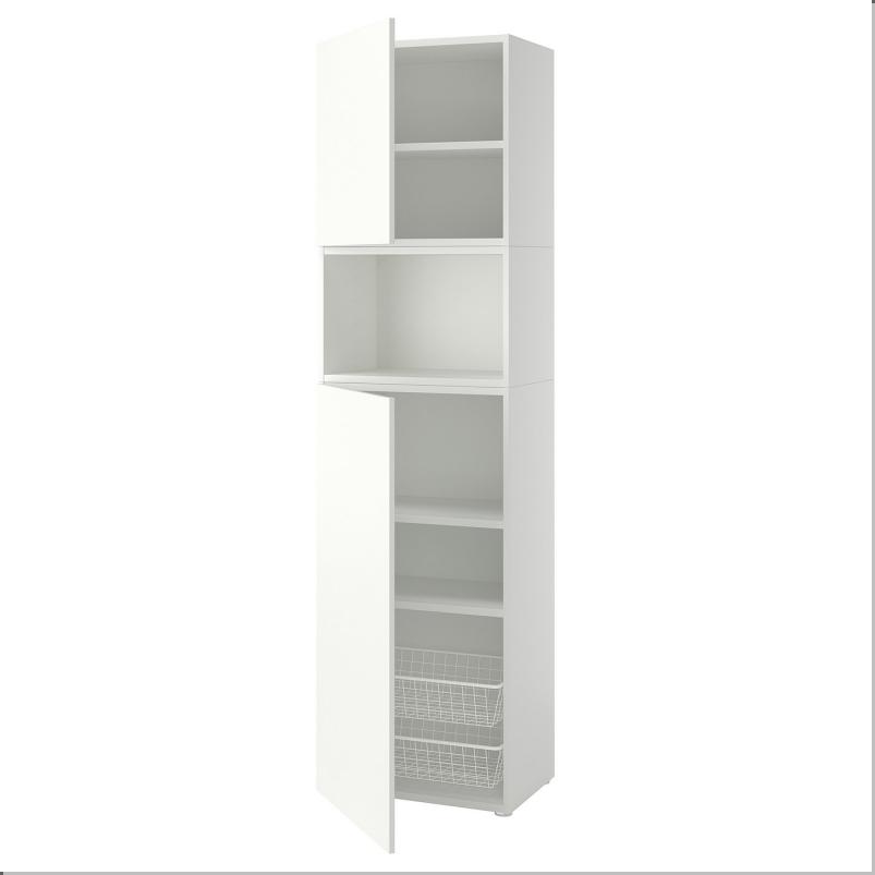 PLATSA プラッツァ 収納コンビネーション 扉付 - ホワイト/フォッネス ホワイト 60x42x221cm