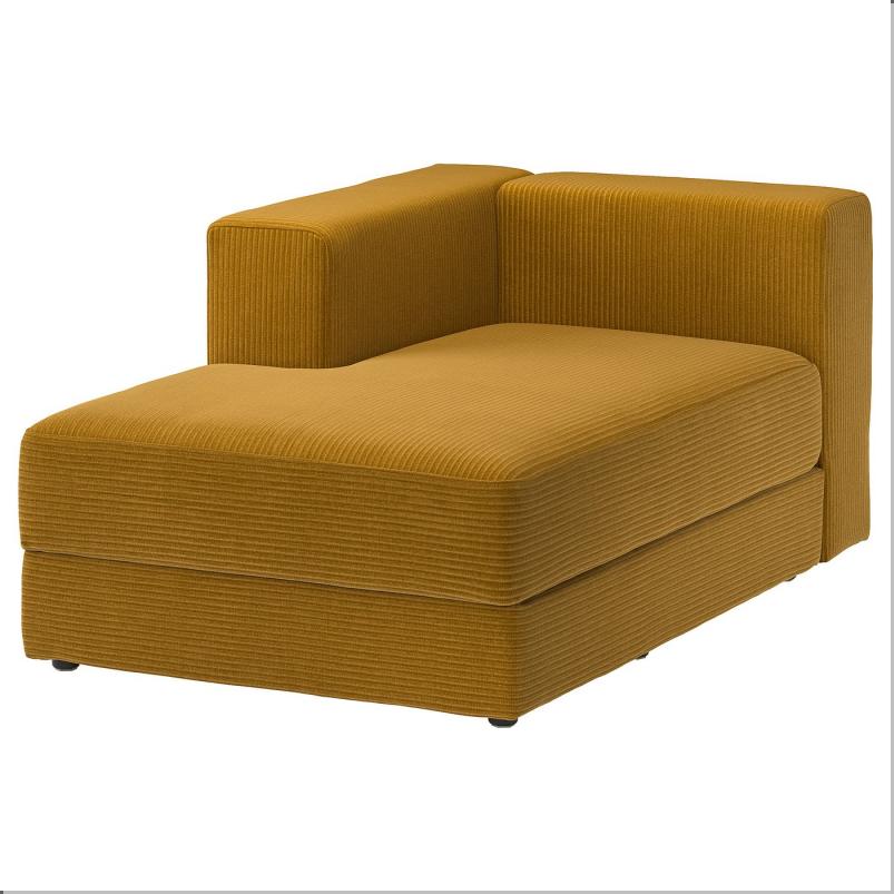 JATTEBO イェッテボ 寝椅子モジュール 左 - アームレスト付き/サムサーラ イエローブラウン