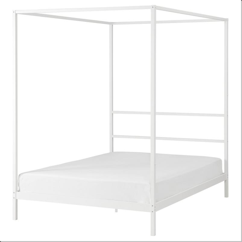 VITARNA ヴィタルナ 四柱付きベッドフレーム - ホワイト/リルヘラン 140x200cm