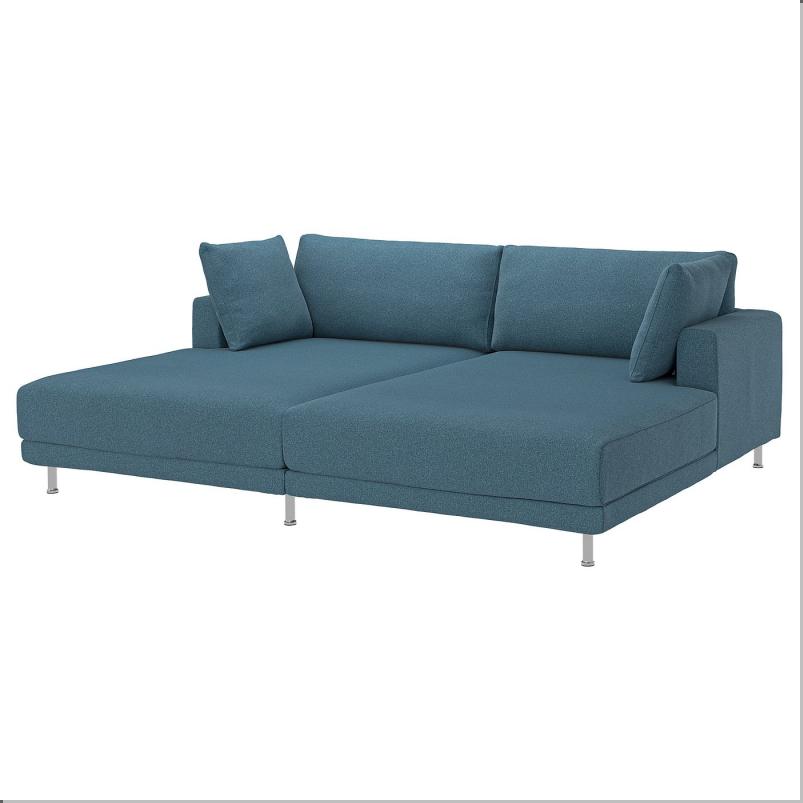 UPPAKRA ウッポークラ 3人掛けモジュールソファ - 寝椅子付き/アクスヴァラ ダークグレーブルー