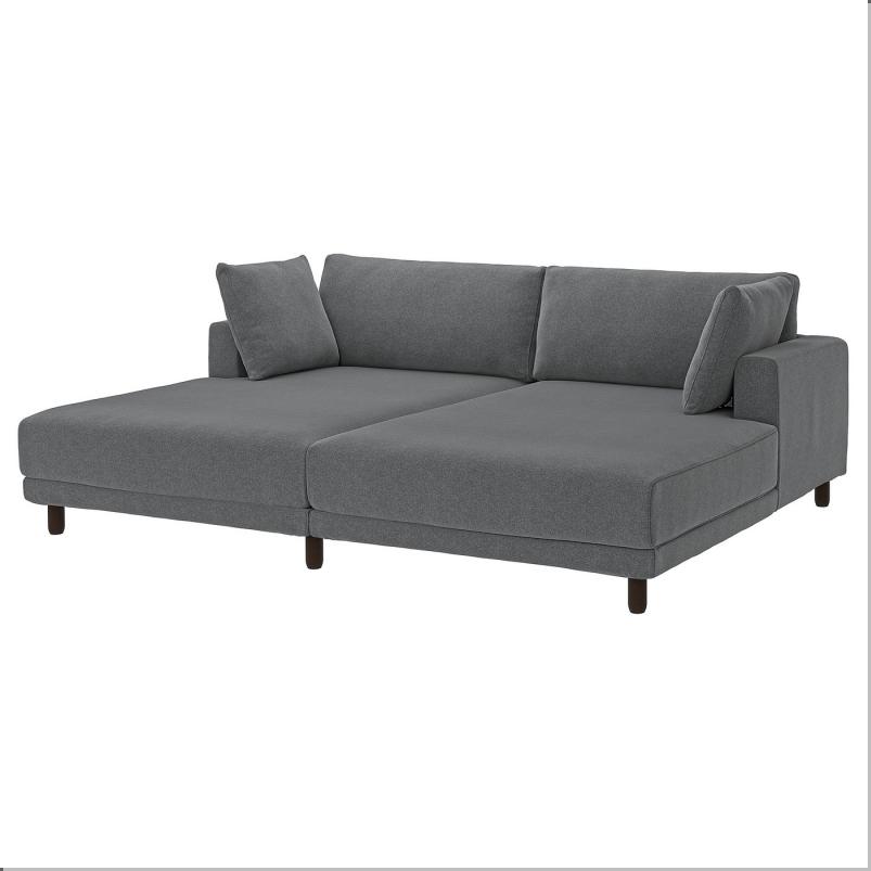 UPPAKRA ウッポークラ 3人掛けモジュールソファ - 寝椅子付き/ヨハネスホブ ダークグレー