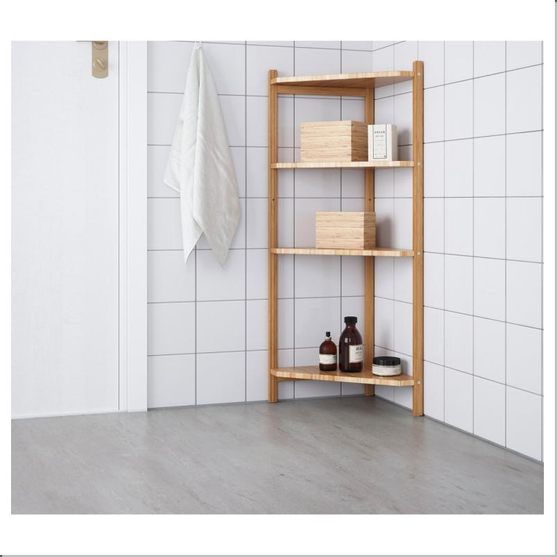 RAGRUND ローグルンド コーナーシェルフユニット - 竹 34x99cm