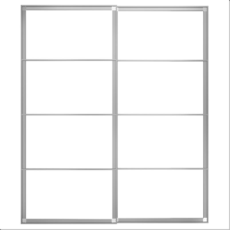PAX パックス 引き戸用アルミ枠 レール付き - アルミニウム 200x236cm