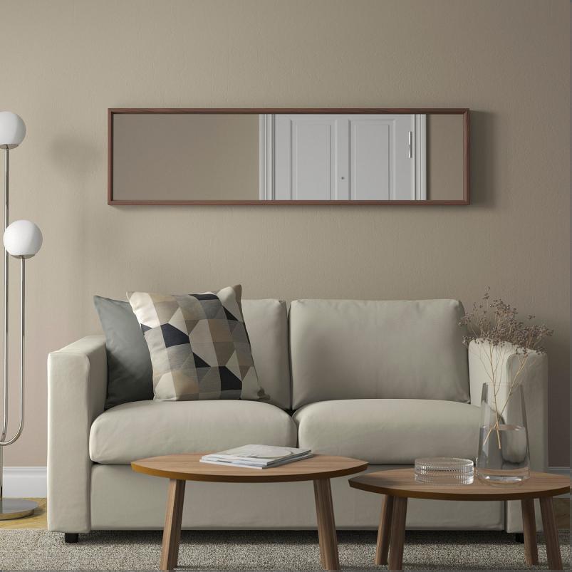 NISSEDAL ニッセダール ミラー - ウォールナット調 40x150cm