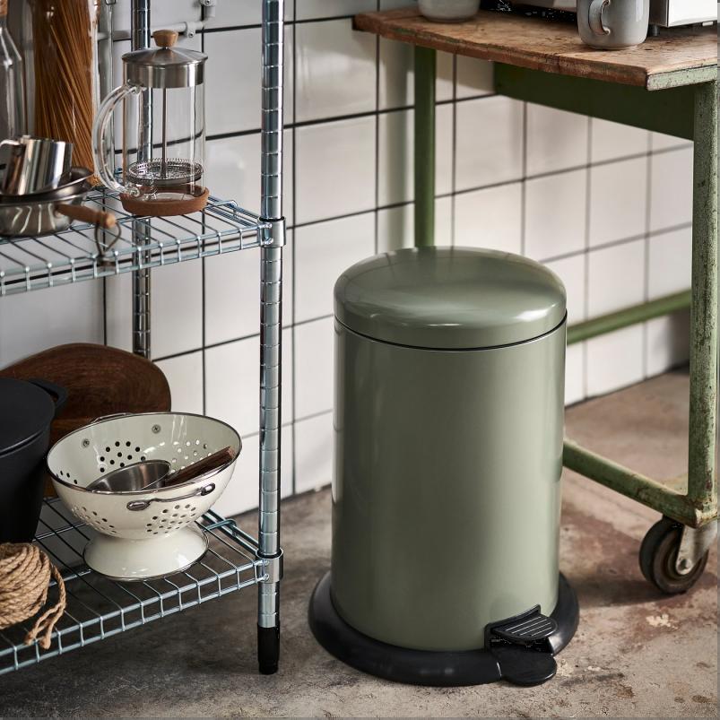 GANGSKYFFEL ゴングスキッフェル ペダル式ゴミ箱 - グレーグリーン 18L
