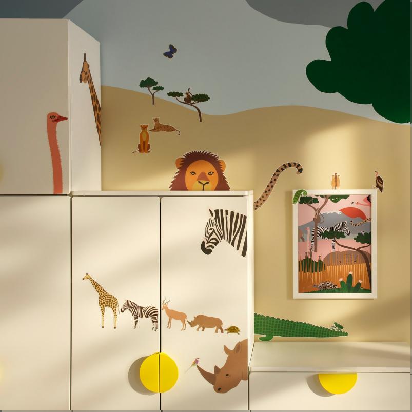 SANDLOPARE サンドローパレ デコレーションステッカー 3個セット - マルチカラー/サバンナの動物