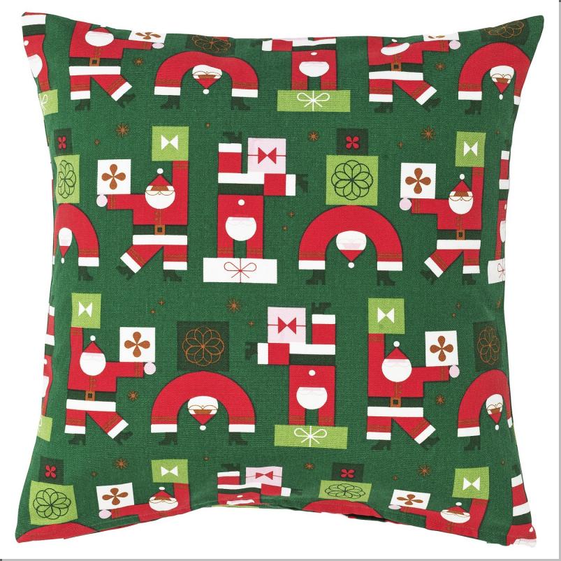 VINTERFINT ヴィンテルフィント クッションカバー - サンタクロース模様 グリーン 50x50cm