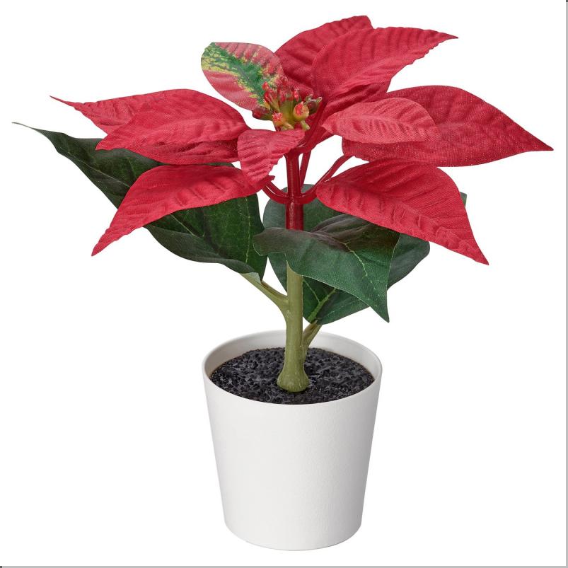 VINTERFINT ヴィンテルフィント 人工観葉植物 - 室内/屋外用 ポインセチア/レッド 6cm