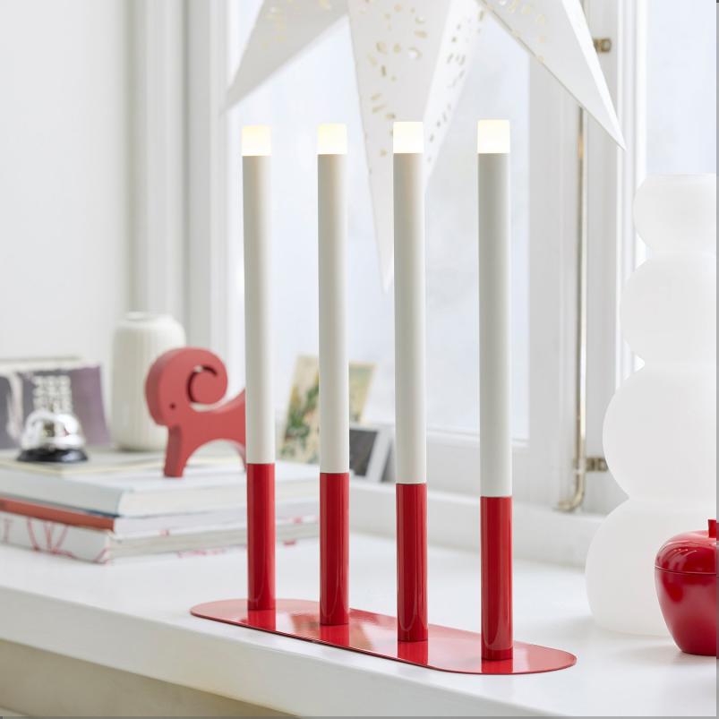 STRALA ストローラ LEDキャンデラブラ - キャンドル形 電池式/レッド