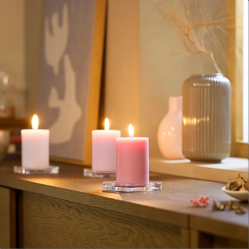 LOTSFAGEL ロッツフォーゲル アロマピラーキャンドル - ピンクの花 ピンク 30 時間