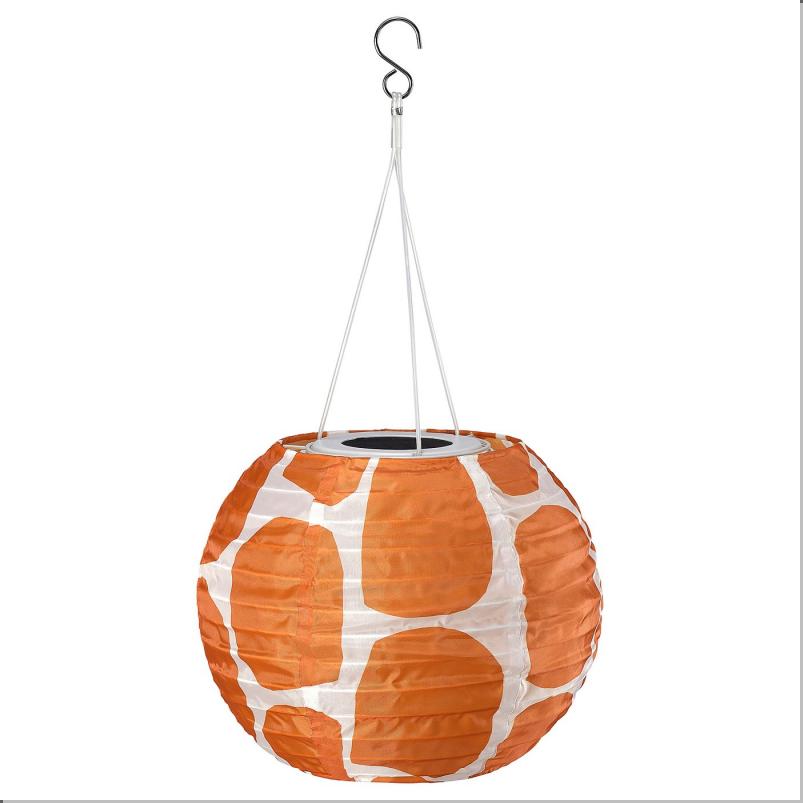 SOLVINDEN ソルヴィンデン ペンダントランプ - ドット模様/太陽電池式 オレンジ 22cm