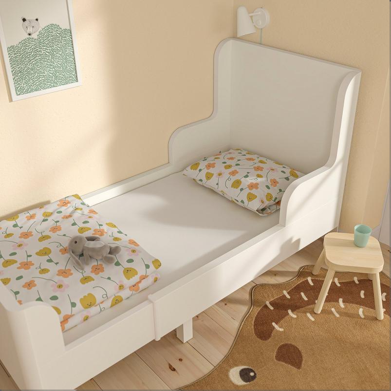 BARNDROM バーンドローム ボックスシーツ 伸長式ベッド用 - ホワイト 80x165cm