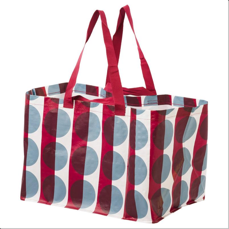 GORSNYGG ヨールスニグ キャリーバッグ L - レッド ブルー/模様入り 57x37x39cm/71L